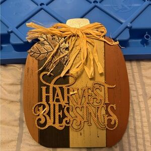 Harvest Blessings Wooden Pumpkin Decor